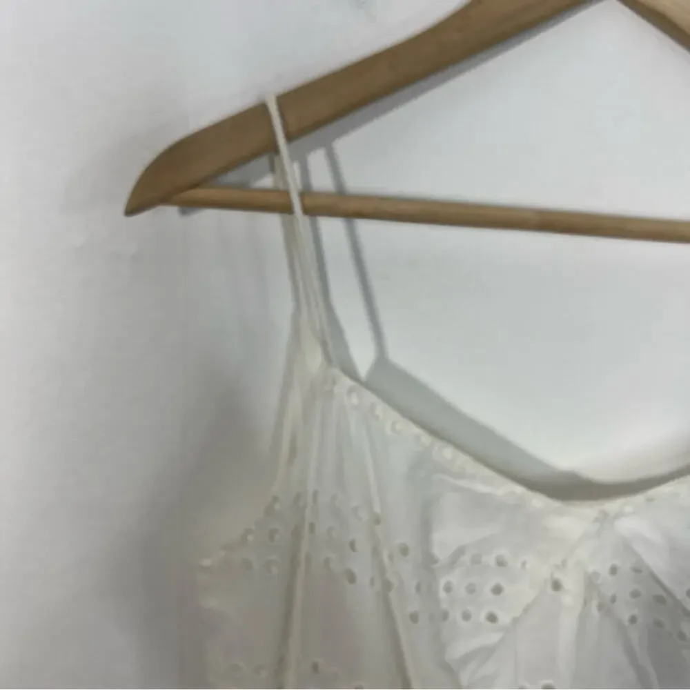 J. Crew White Eyelet Spaghetti Strap Classic Dress Size 6 NWT